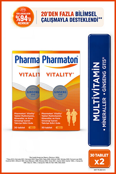 Pharmaton Vitality 30 Tablet 2 Adet