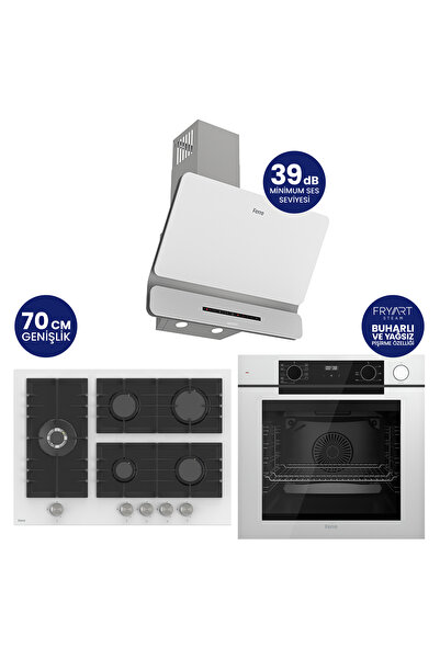 Ferre Steamart-Fryart-Silentart Serisi Beyaz Set ( QEP64CB+BL136+D081-SA ) Dö...