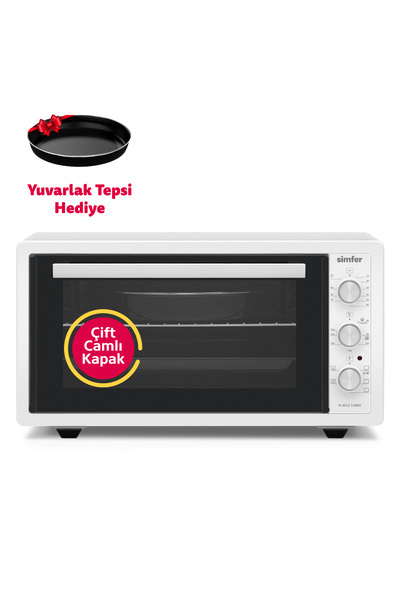 Simfer 4552 Beyaz 45 LT Turbo Fan Mini / Midi Fırın - 6 Fonksiyon,Yoğurt Yapm...