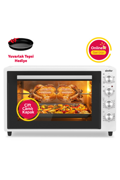 Simfer 7062 Beyaz 70 LT Turbo Fan Piliç Çevirme Mini/Midi Fırın - Multi Fonks...