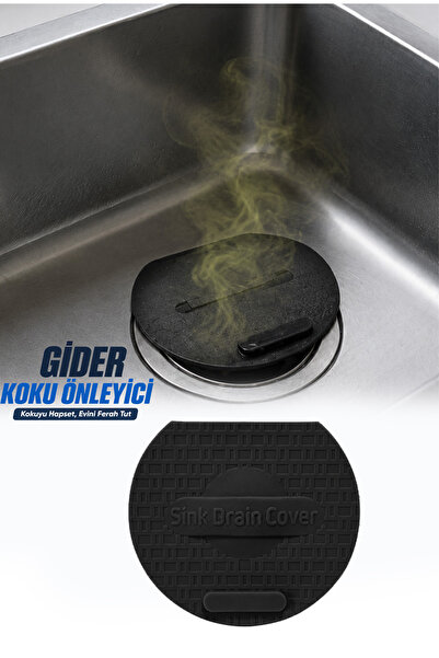 omilife Siyah Evye Kapağı Lavabo Kötü Koku Giderici Önleyici Silikon Mat Sızd...