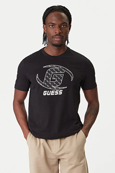 Guess Ανδρικό μαύρο μπλουζάκι με κοντό μανίκι Kele Crew Neck Z6RI06I3Z14-JBLK.