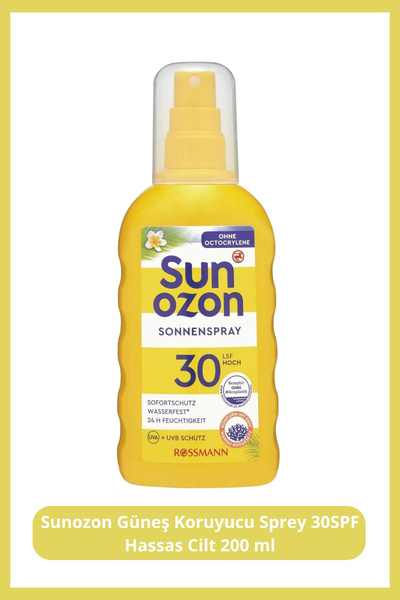 SunOzon Güneş Spreyi Spf 30 Hassas Ciltler Için 200 Ml