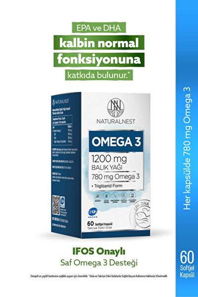 Naturalnest Omega 3 780 mg - 380 mg EPA - 260 DHA 60 Kapsül