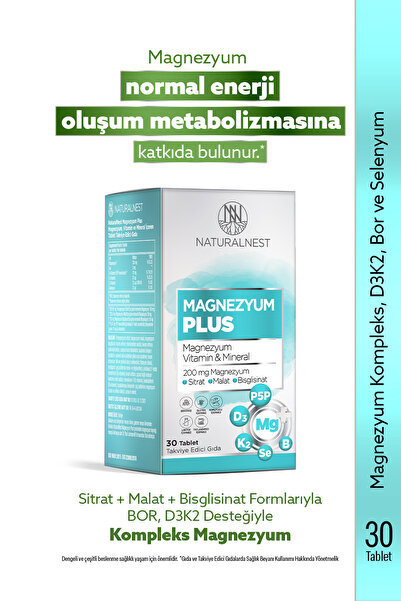 Naturalnest Magnezyum 200 Mg 30 Tablet