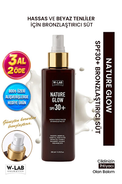 W-Lab Cosmetics Nature Glow SPF30+ Hassas Ve Beyaz Tenliler İçin Bronzlaştırı...