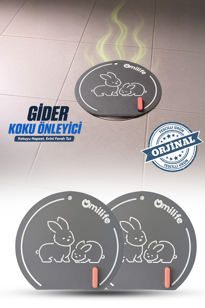 omilife 2'li Gri Silikon Gider Kapağı Koku Önleyici Lavabo Banyo Mutfak Gider...