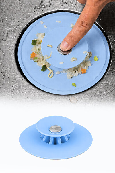 omilife Silikon Lavabo Evye Süzgeci Tıkaç 9 cm Saç Tutucu Gider Koruyucu Esne...