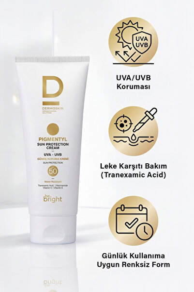 Dermoskin 2'li Be Bright Pigmentyl SPF 50+ | UVA & UVB Koruyucu | Leke Karşıtı Güneş Kremi | 75+75 ml