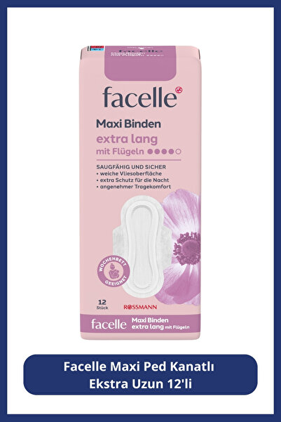 Facelle Maxi Ped Kanatlı Ekstra Uzun 12'li