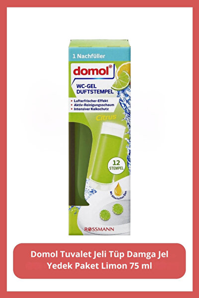 DOMOL Tuvalet Jeli Tüp Damga Jel Yedek Paket Limon / 75 ml