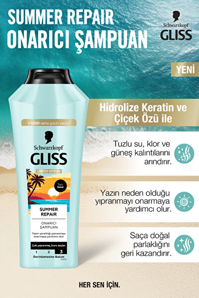 Gliss Summer Repair Repairing Shampoo for Very Damaged Dry Hair 400 ml
