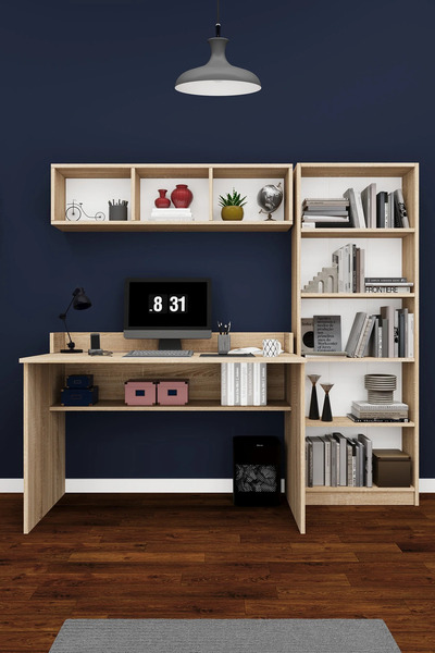 asratrend Modern Çalışma Masası Seti %100 MDF Bilgisayar Ders Ofis Masası Kit...