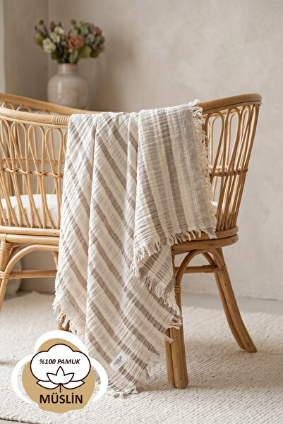 Double Layered Muslin Baby Pique Cover Newborn Blanket 85X95 cm Baby Pique Stroller Cover Beige