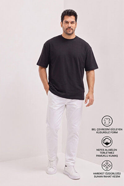 AC&Co / Altınyıldız Classics Men's Black Cotton Pique Breathable Anti-Sweat F...