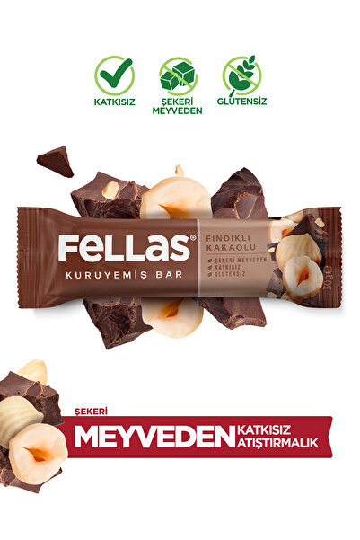 Fellas Fındıklı ve Kakaolu Kuruyemiş Bar (30 g) x 12 Adet