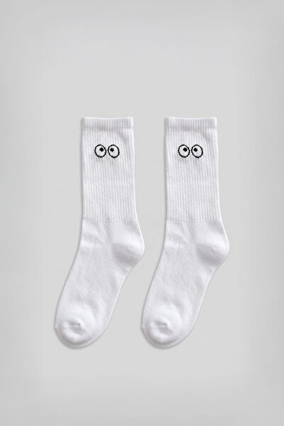 ablukaonline Unisex duge bele tenis čarape sa uzorkom oka