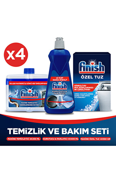 Finish Temizlik ve Bakım Seti x4 (Parlatıcı 400 ml + Makine Temizleyici Sıvı ...