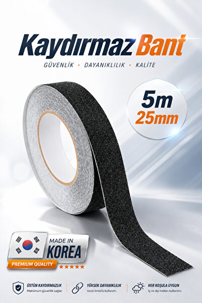 Badem10 (PREMİUM) 2,5 cm X 5 METRE Yapışkanlı Yer Zemin Merdiven Zemin Kaydır...