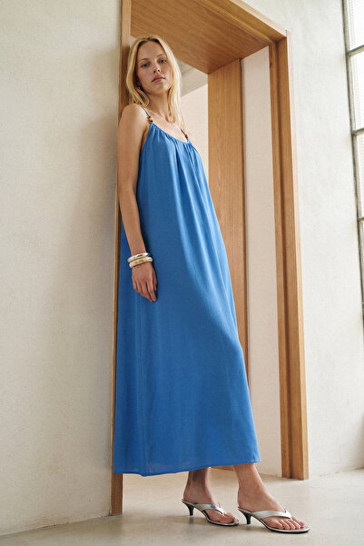 Trendyol Collection Rochie țesută midi Blue More, sustenabilă, cu croială con...