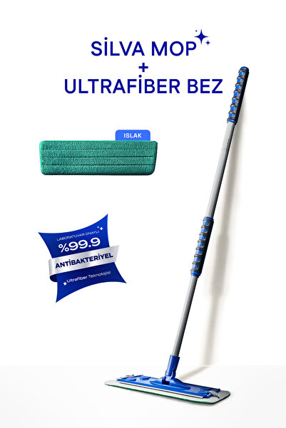 Silva Set de mop cu o singură lavetă din ultrafibră – Lavetă umedă pentru mop...
