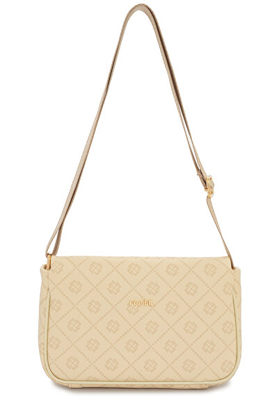 Fossil حقيبة كتف وحقيبة كروس نسائية باللون البيج 05FD25K508