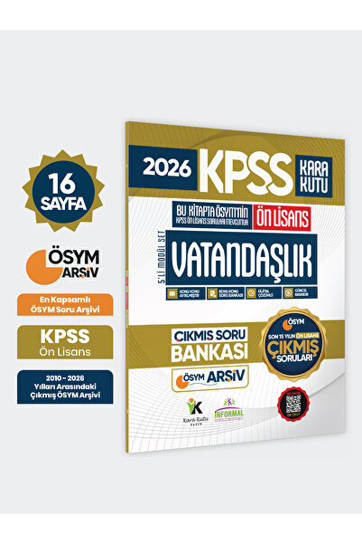 Karakutu Yayınları 2026 FULLÖnLisans KPSS Vatandaşlık Kara Kutu ÖSYM Çıkmış S...