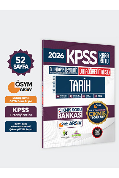 Karakutu Yayınları 2026 FULLOrtaöğretim KPSS Tarih Kara Kutu ÖSYM Çıkmış Soru...