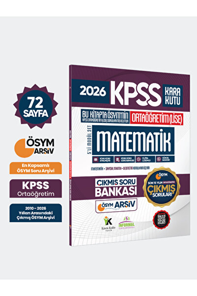 Karakutu Yayınları 2026 FULLOrtaöğretim KPSS Matematik Kara Kutu ÖSYM Çıkmış ...