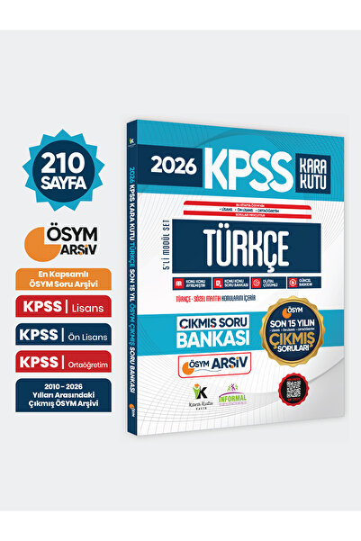 Karakutu Yayınları 2026 FULLKPSS Lisans-Önlisans-Ortaöğretim Türkçenin Kara K...