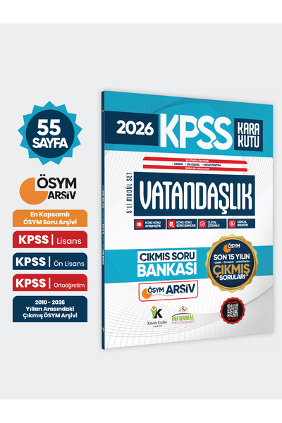 Karakutu Yayınları 2026 FULLKPSS Lisans-Önlisans-Ortaöğretim Vatandaşlık Kara...