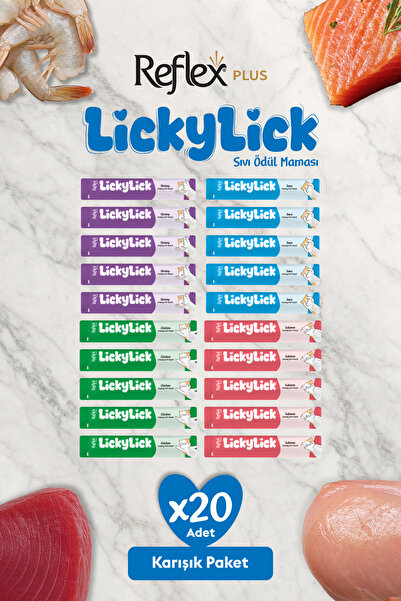 Reflex Plus Lickylick Sıvı Ödül Maması Karışık Paket 15 gr x 20 Adet