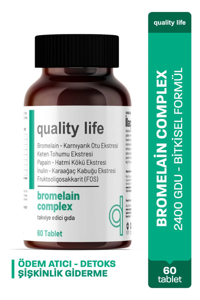 Genel Markalar Bromelain Complex 2500 GDU 60 Tablet - Papain - Karnıyarık Otu...