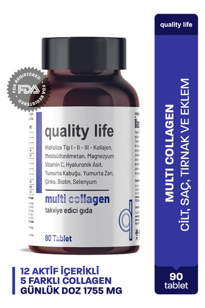 Quality Life Multi Collagen 90 Tablet - Tip 1-2-3-5-10 Kolajen MSM Magnezyum ...