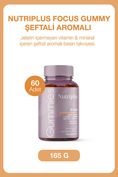 Farmasi Nutriplus Focus Gummy Şeftali Aromalı 60 Adet