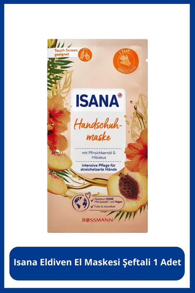 ISANA قفازات قناع اليدين بنكهة الخوخ 1 قطعة