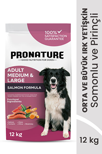 Pronature Orta ve Büyük Irk Yetişkin Kuru Köpek Maması (Derma Shine) - Somonl...