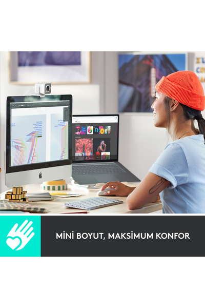 logitech MX Keys Mini Mac İçin Minimalist Kablosuz Aydınlatmalı İngilizce Q Klavye, Beyaz 920-010526