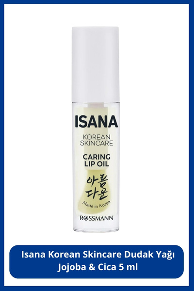 ISANA Korean Beauty Dudak Bakım Yağı 5 ml-Cica ve Jojoba Yağı İçerikli,Besley...