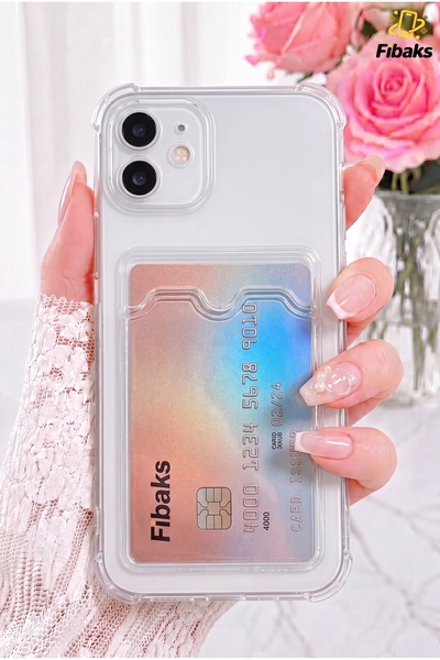 Fibaks iPhone 11 Kılıf Kamera Koruma ve Köşe Korumalı Arkası Kartlıklı Cüzdan...