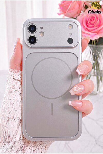 Fibaks iPhone 11 Kılıf 17 Pro Max Çevirici MagSafe Kamera Lens Korumalı Camlı...