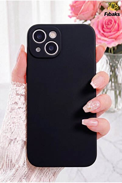 Fibaks iPhone 14 Kılıf Kamera Korumalı Lansman Içi Kadife Yumuşak Liquid Sili...