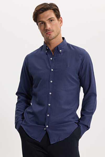 Tudors Чоловіча сорочка Slim Fit, вузький крій, прямий оксфорд, з ґудзиками н...