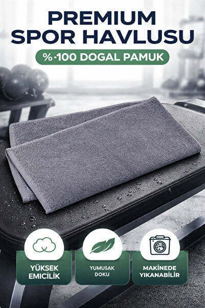 Genel Markalar %100 Doğal Pamuklu Sportif Hızlı Ter Emen 30cm x 100cm Fitness...