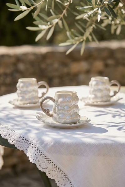 ACAR Gummy 6-Person Porcelain Coffee Cup Set - 90 ml