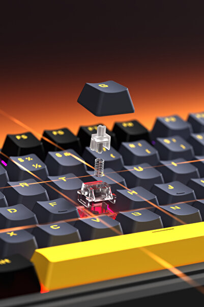 Rampage Yamikage Kablosuz RGB Gaming Türkçe Q Gasket Hot Swap PBT Keycap Bluetooth 2.4G Oyuncu Klavyesi