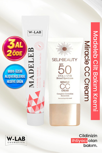W-Lab Cosmetics Madeleb Krem 40 ml Ve  Selin Beauty Cc Krem 50 ml Set