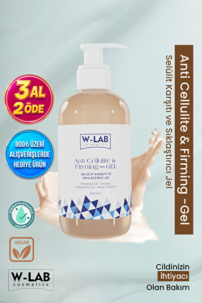 W-Lab Cosmetics Selülit Karşıtı, Sıkılaştırıcı ve Çatlak Giderici Jel 250 ml