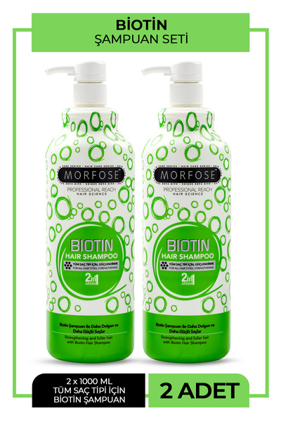 Morfose Biotin Içeren Tüm Saç Tipleri Için 2si Bir Arada Şampuan 2x1000ml