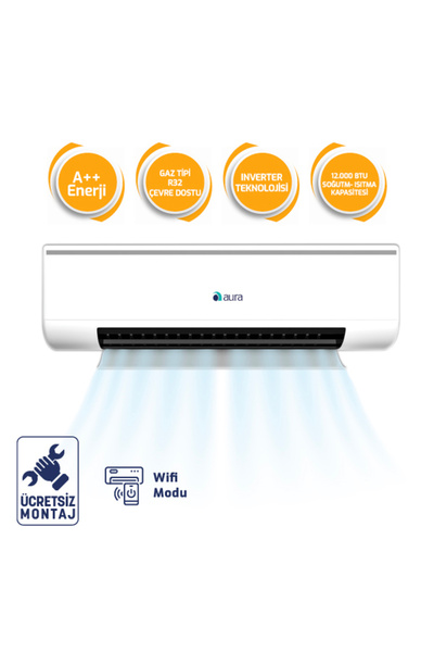 AURA A++ R32 Inverter Klima Wifi Bağlantılı New 12.000 Btu